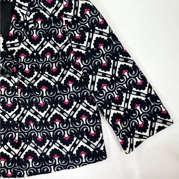SILKLAND Women's Mid Century Modern 3/4 Sleeve 100% Silk Blazer Size Small - Picture 4 of 13